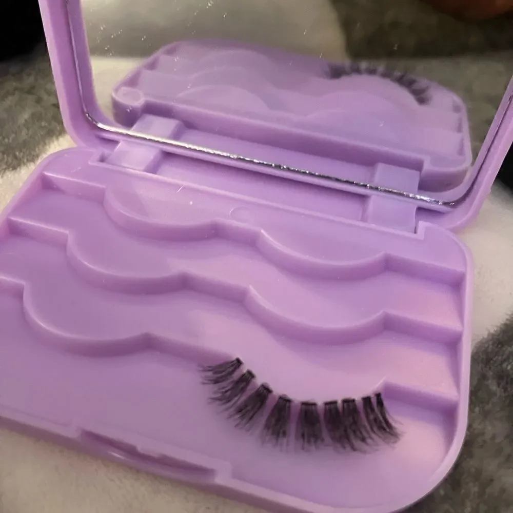 False eyelash lash extension lot + storage & flesh eyeshadow lot
